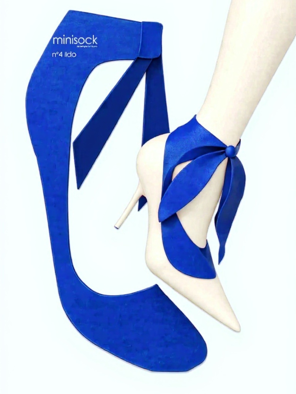 MINISOCK - 2 PAIRS - METALLIIC LYCRA - ROYAL BLUE